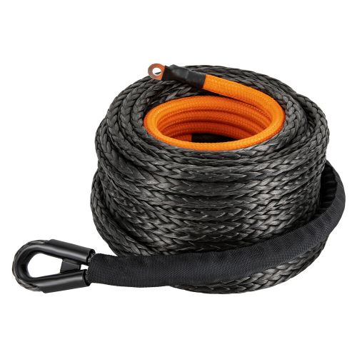 Synthetic winch line cable rope 92ft 31500lbs with hook for atv, suv, utv, truck