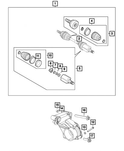 Genuine mopar half shaft boot kit 68275258aa