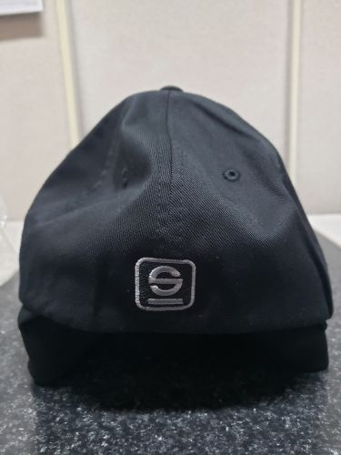 Sparco sp13n official lid black w/ black logo flexfit baseball cap hat size s/m