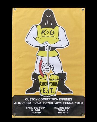 K&amp;g speed associates havertown pa 2&#039;x3&#039; vinyl banner drag racing nhra