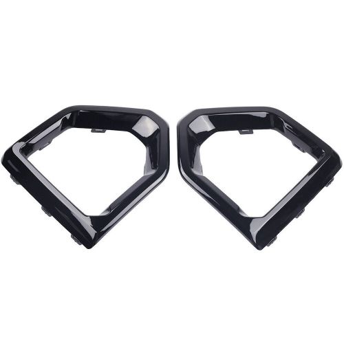 Front fog light outer bezel cover gloss black for gmc sierra 19-21 denali slt