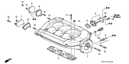 Genuine honda intake plenum 17100-p8f-a71