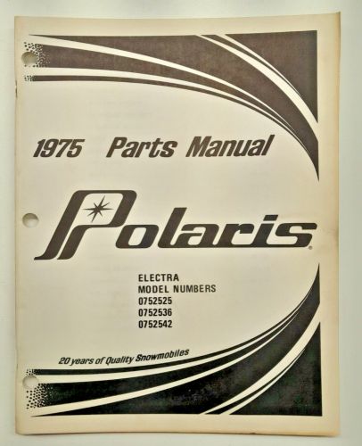 Vintage 1975 polaris snowmobile parts book manual - not a copy! electra 340 440