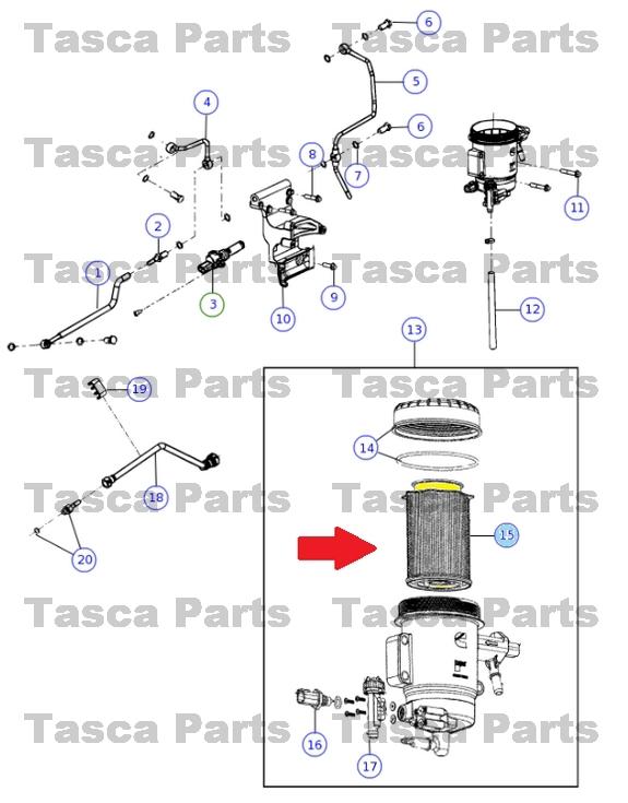 New oem mopar fuel filter 2013 dodge ram trucks 6.7l diesel engine #68157291aa