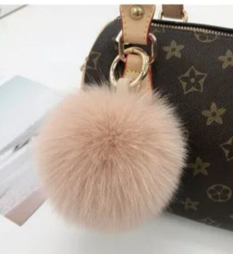 Furry puff ball key chain for bike car, men,women keyring   99-67