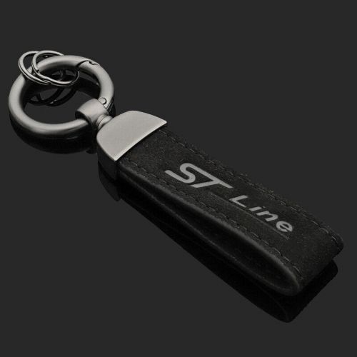 Suede leather keychain car key chain metal key ring accessories for ford st line