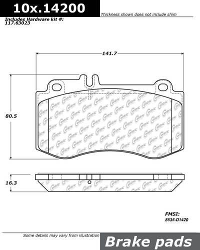 Centric 104.14200 brake pad or shoe, front