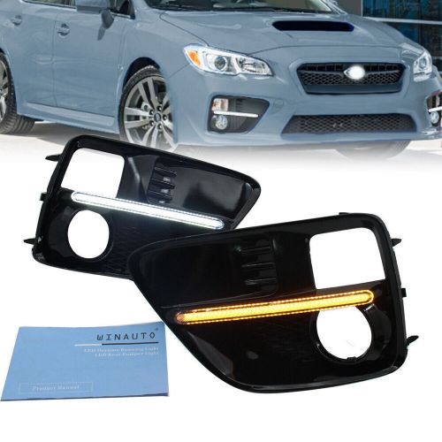 For 2015-17 subaru wrx sti sequential led turn signal lamp drl fog bezel lights