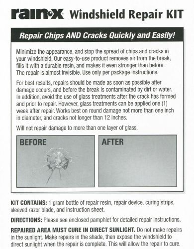 Rain-x windshield repair kit chips cracks bulll&#039;s-eyes &amp; stars • do it yourself