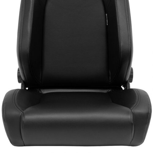 Ats x1 universal sports bucket seat black synthetic leather + silver stitch