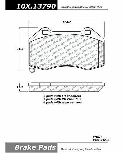 Centric 104.13790 brake pad or shoe, front