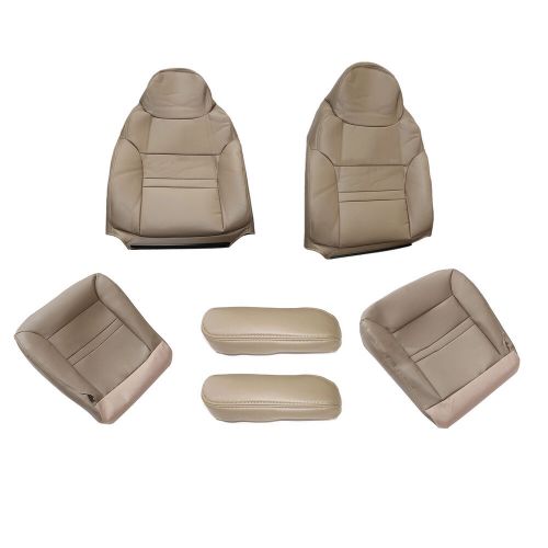 Front bottom &amp; top leather seat cover for ford excursion limited xlt 2000-2001