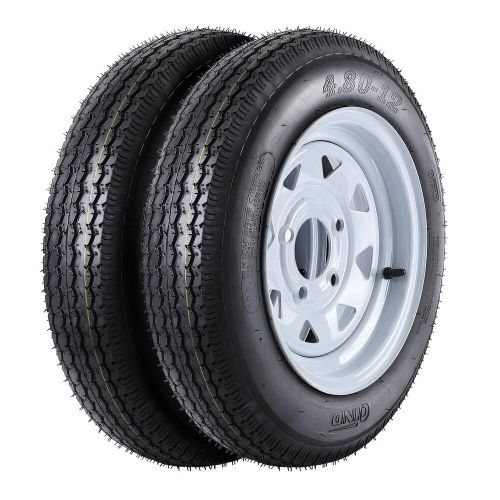 Trailer tires and wheels 4.80-12 4.80x12 with 12&#034; rims 4lug on 4&#034; 6pr range c