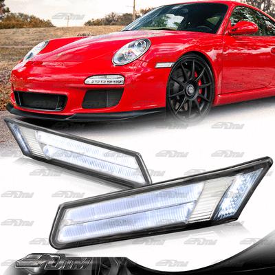 Porsche 997/991 carrera led euro chrome/clear front side marker bumper lights