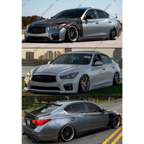 M style aero 3d wavy window visor rain guard deflector for 2014-24 infiniti q50