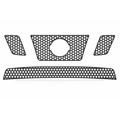 Nissan frontier 09-11 black circle punch front metal grille trim cover insert