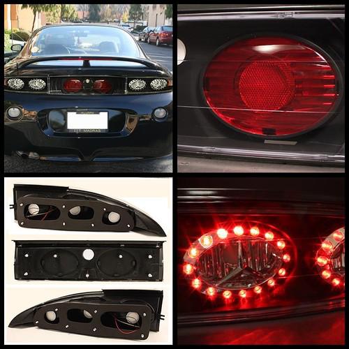 JDM Black 95-99 Eclipse LED Ring Tail Lights Rear Brake Lamp Left+Right Set Pair, US $72.99, image 2