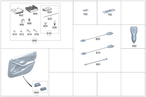 Genuine mercedes-benz instl kit projector 205-820-64-03