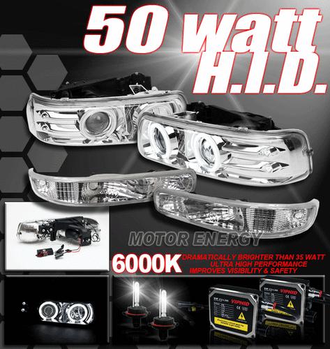 Chevy silverado ccfl halo projector headlight+6000k hid