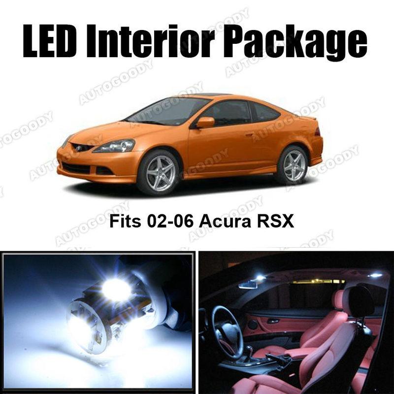 6 x white led lights interior package deal acura rsx