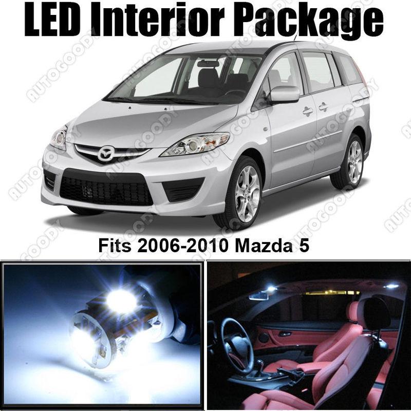 6 x white led lights interior package deal for mazda 5