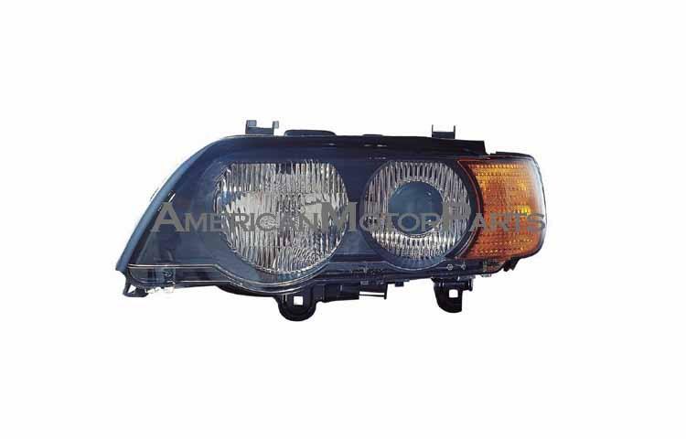 Driver side replacement headlight w/ yellow corner light hid 00-03 bmw x5