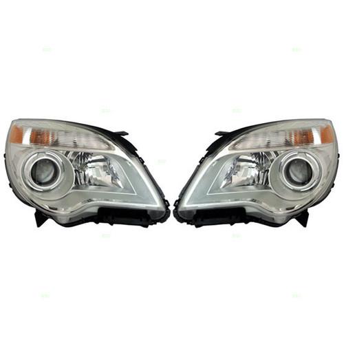 New pair set headlight headlamp housing assembly dot 10-12 chevy equinox ltz