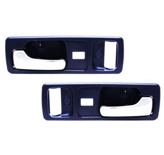 New 90-93 honda accord coupe inside blue chrome door handle pair set kit w/lock