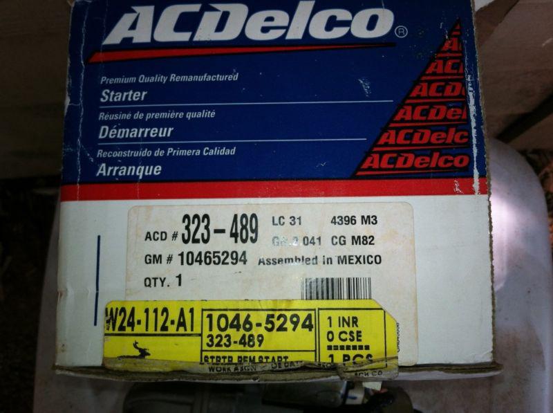 Ac delco starter 10465294 list-448.18 your cost-250.00 free shipping