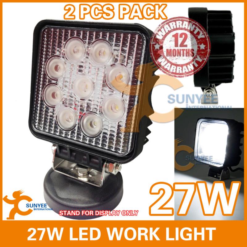 2x 27w led work light flood offroad lamp 4wd ute 12v 24v truck save on 36w/60w