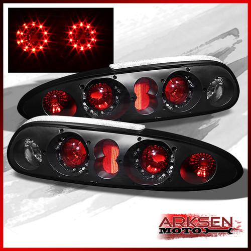 93-02 chevy camaro black led ring tail lights rear brake lamps left+right set