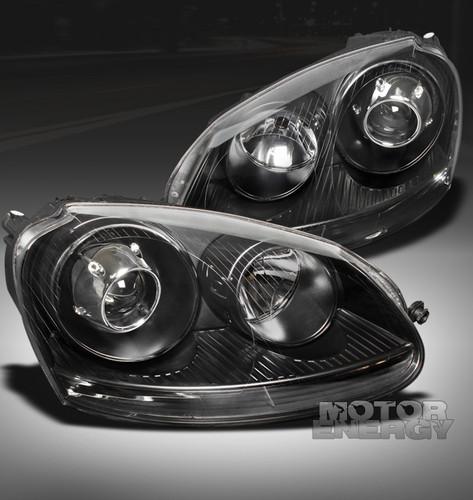 2006-2009 vw jetta rabbit gti mk5 projector headlights black 2007 2008 parking