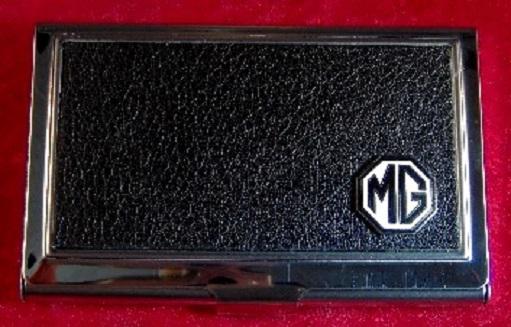 Mg - stainless steel & leather business card case