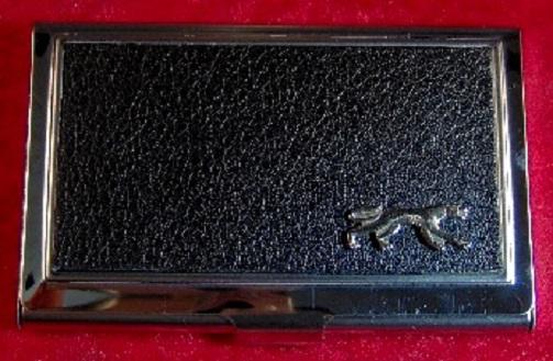 Cougar - stainless steel & leather business card case