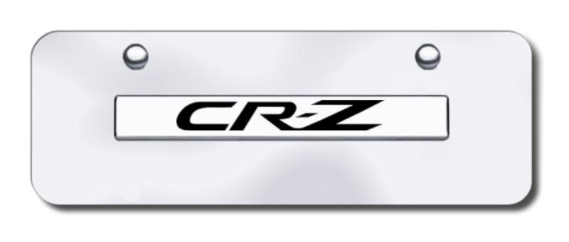 Honda crz name chrome on chrome mini license plate made in usa genuine