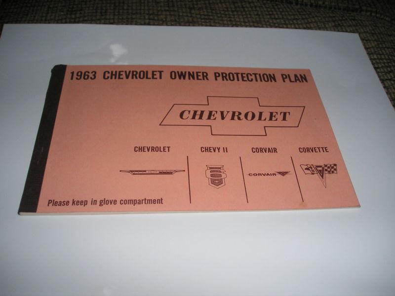 1963 original chevrolet/corvette protection/plan manual