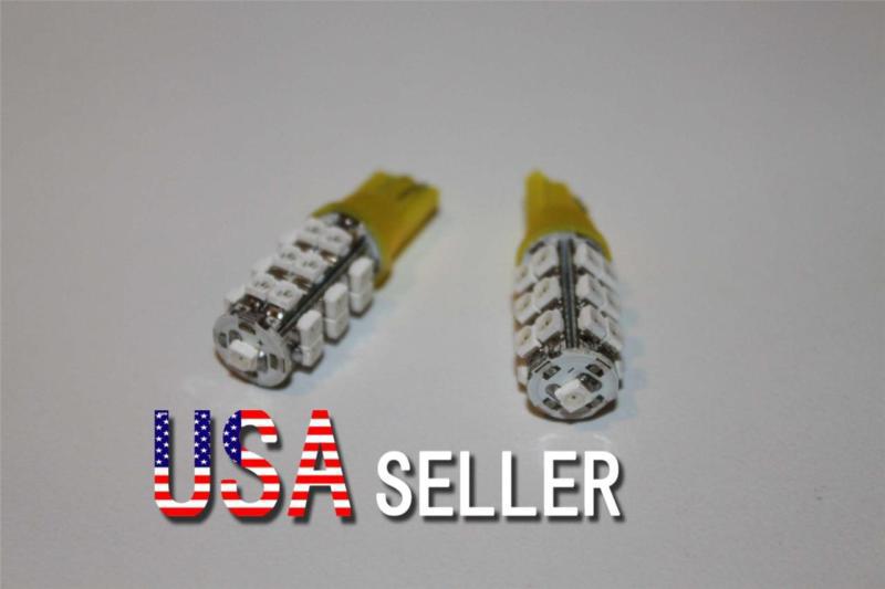 2pcs xenon t10 wedge 25-smd 1210 led light bulbs 192 168 194 w5w 2825 158 amber