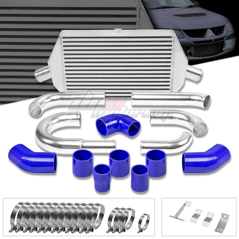 03-07 mit evolution 8/9 viii/ix aluminum racing bolt-on turbo intercooler+piping