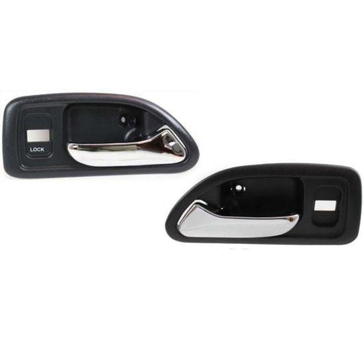 Door handles inside interior front gray pair set for 94-97 honda accord 4 door