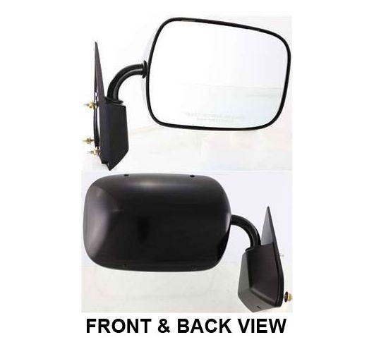 New manual gloss black passenger side view mirror chevy c/k series right door rh