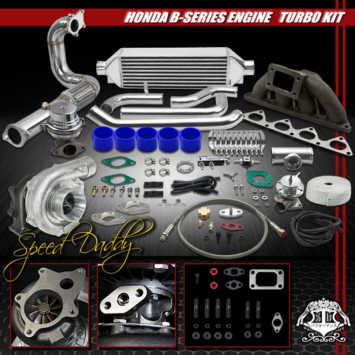 T04e 11p t3/t4 turbo kit bolt-on intercooler+cast manifold b16/b18 civic/integra