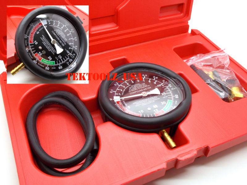Fuel pump & vacuum tester carburetor valve pressure tester gauge kit car truck 