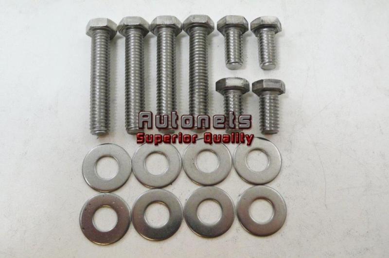 Polished stainless steel small block chevy long water pump hardware bolt kit