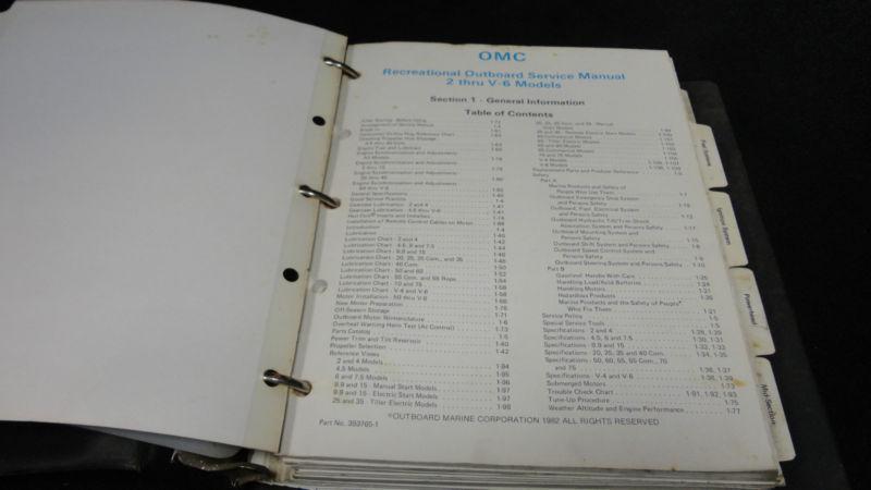 #393768 1983 omc 2-v6 models service manual outboard motor engine part