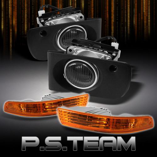 Smoked 94-97 acura integra dc1 fog lights w/switch+jdm amber bumper signal lamps