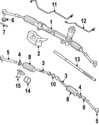 Kia 1430003257b genuine oem factory original outer tie rod cotter pin