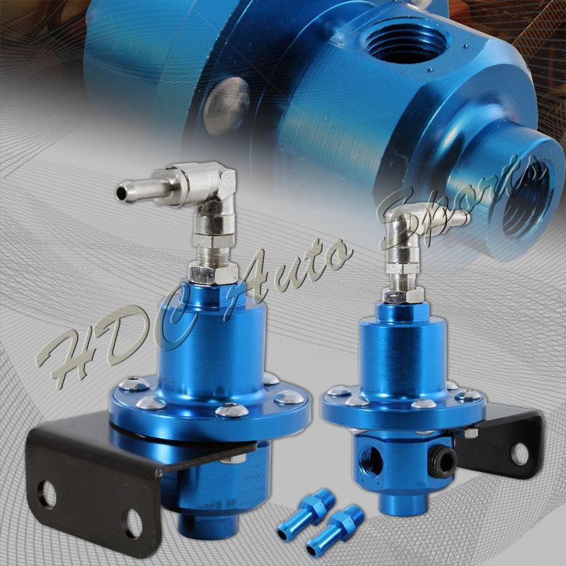 Universal aluminum 160 psi adjustable kpa fuel pressure regulator - blue