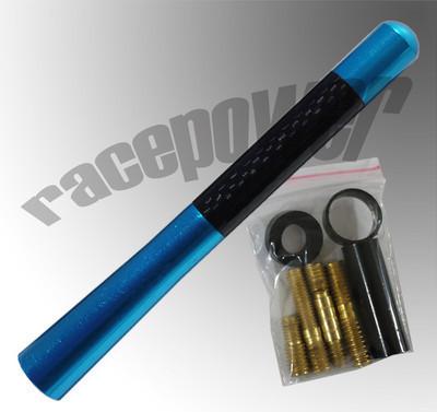 Gmc 5" inch blue carbon fiber screw type aluminum universal #u11 antenna