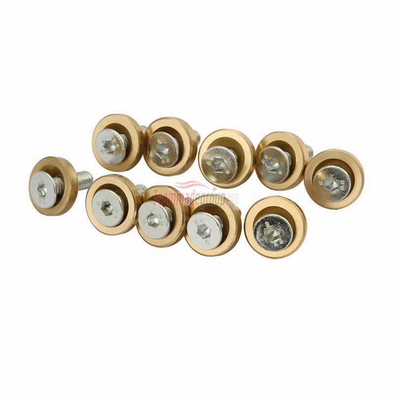 10pcs billet aluminum fender concave washers dress up kit w/ screws bolts gold