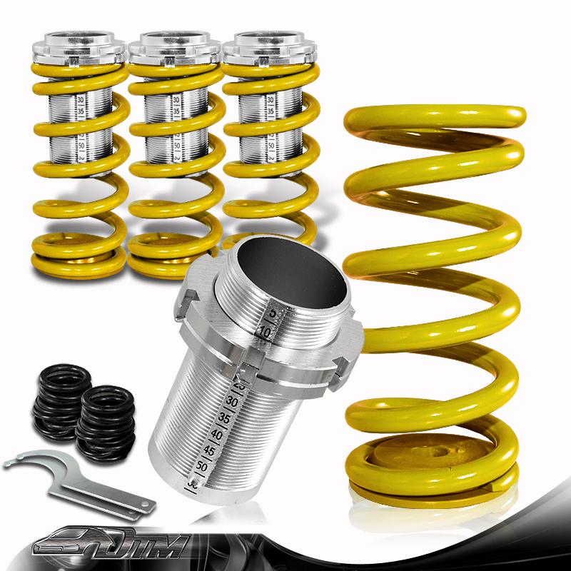 90-97 honda accord yellow adjustable front+rear coilover lowering spring +scale